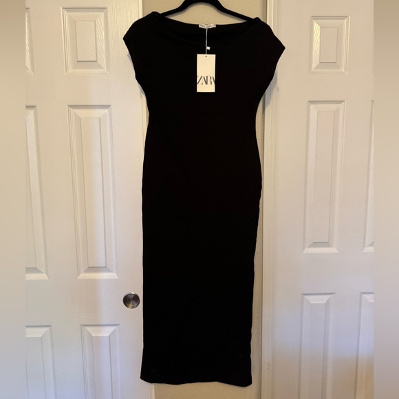 Zara Classic Black Midi Dress - Picture 1 of 3